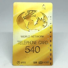 World Network Gold Map Global Design Telephone Card NTT Japan Collectible Rare