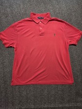Polo Ralph Lauren Short Sleeve Polo Shirt Red Green Pony Mens 2XB Big