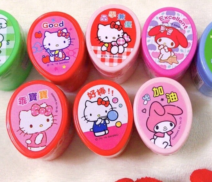 2x Hello Kitty Self Inking Stamps My Melody Reward Authentic Cute