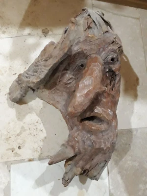 Wurzelsepp Schnitzerei, Waldgeist, Holzfigur, rustikal,Wurzelgesicht,Ahrntal -2- - Bild 1 von 4