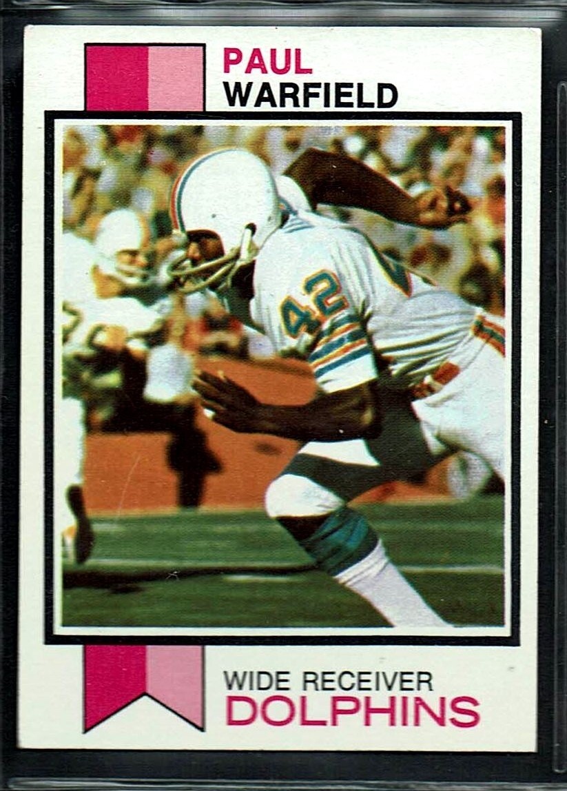 1973 TOPPS FOOTBALL MIAMI DOLPHINS PAUL WARFIELD SUPER BOWL #511 EX-MT CENTERED