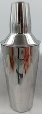 JR Cocktail Martini Shaker Stainless Steel #7953 Silver 10"T Shot Cup & Strainer