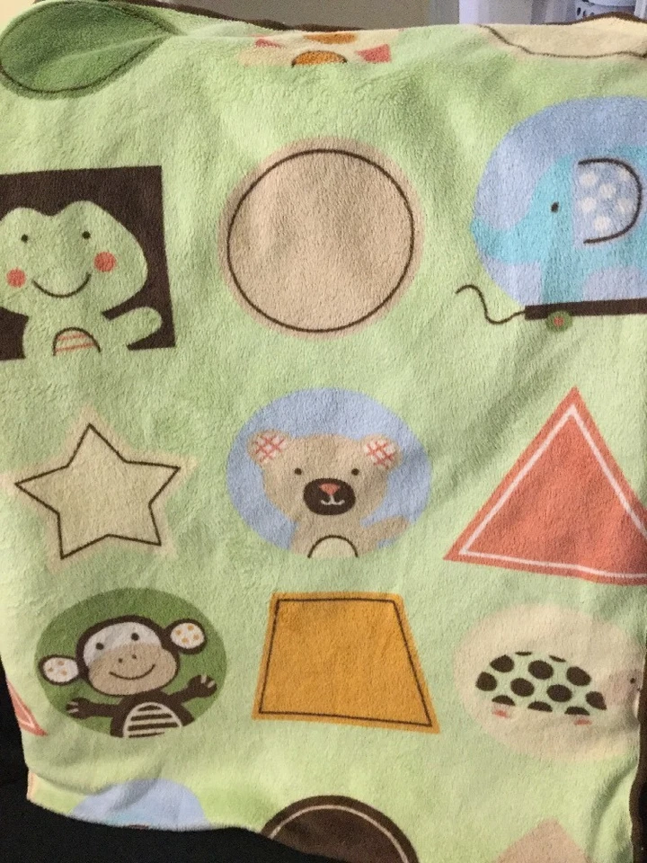 Manta Sherpa Target Circo Oso Verde Tortuga Rana Estrella Círculo Tortuga Marrón Foto 3 de 4