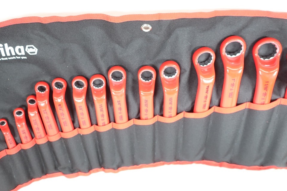 Wiha 8 Piece Insulated Offset Box End Wrench Set - Inch Deep Inch Sizes
