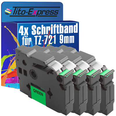 4x Schriftband für Brother TZe-721 P-Touch 1000 1000 BTS 1000 F 1005 BTS 1005 F