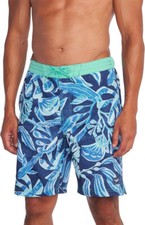 Speedo Men's Knee Length Bondi Printed Swim Trunk, Peacoat, Small