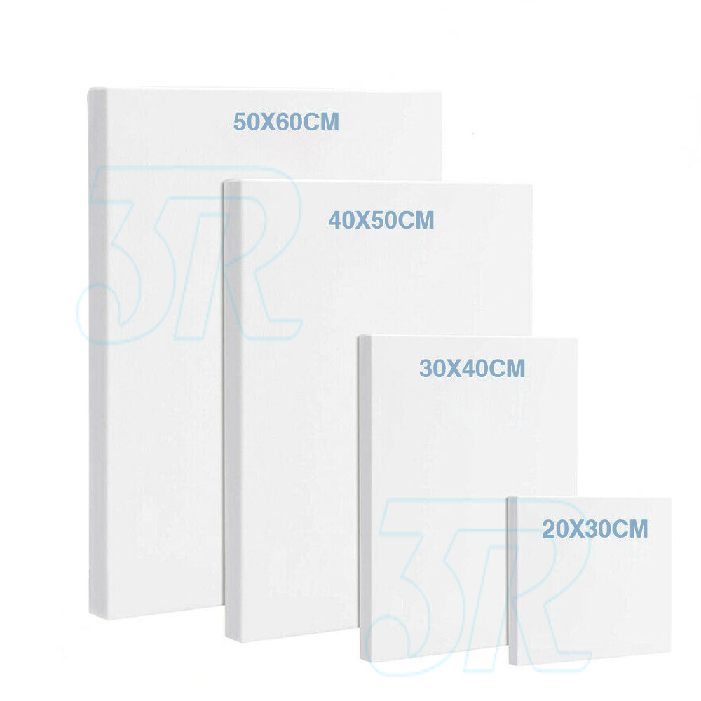 5x Artist Blank Stretched Canvas Canvases Art Large White Range Oil