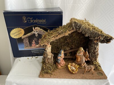 Fontanini 5'' Heirloom Nativity Set w/ Italian Stable Made in Italy /w Box