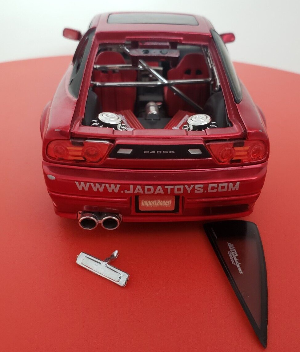 AS-IS Jada Nissan 240SX 1:24 Red Import Racer JIC Magic HKS Wheels 