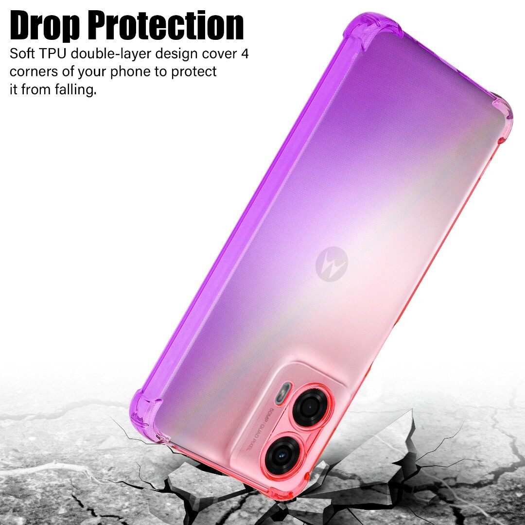 SEAHAI Cover Per Motorola Moto G84 5G – Custodia In Silicone TPU Con Glitter, Ultrasottile, Antiurto, Colore Oro Rosa - 2