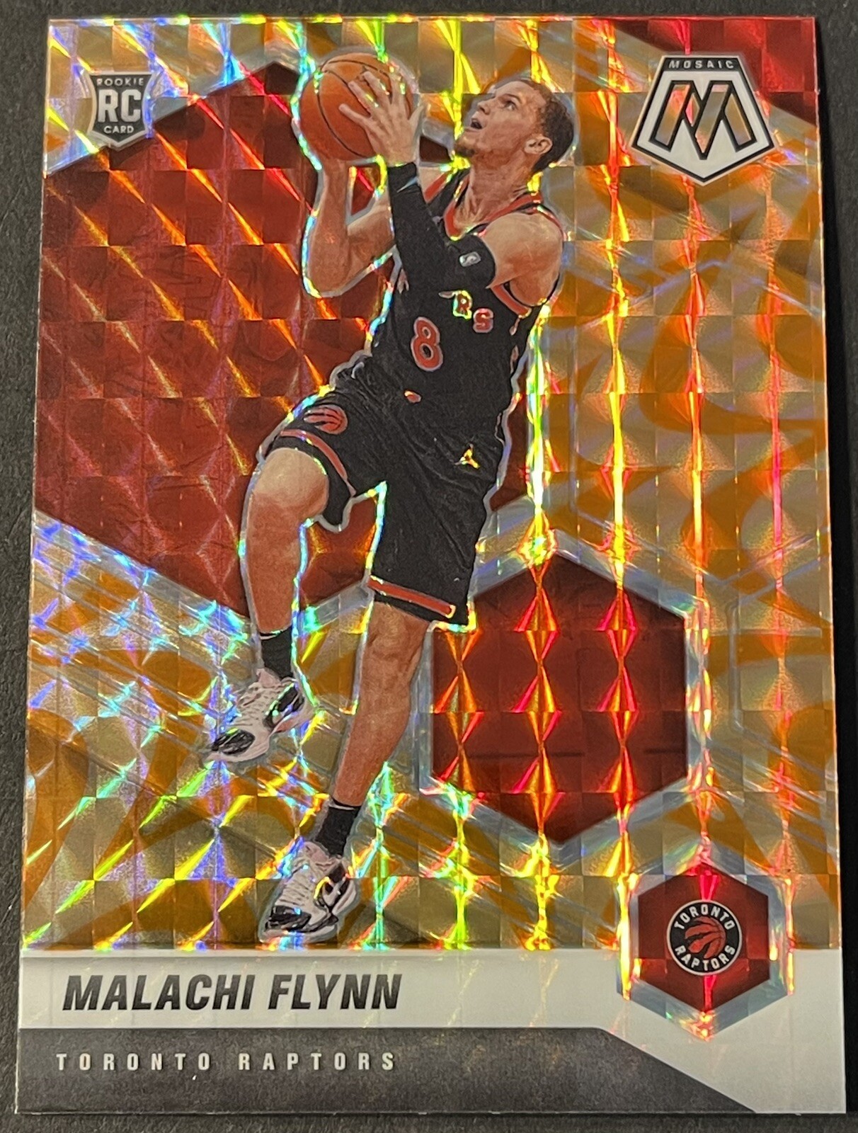 2020-21 Mosaic Reactive Orange #236 Malachi Flynn RC Rookie Toronto Raptors