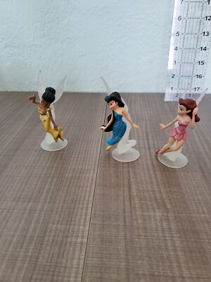 Set Of 3 Pixie Hollow Disney Faries  Birthday Cake Toppers 
