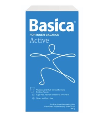 Basica Active Alkalising Mineral Formula 300g pain relief, detox (New)