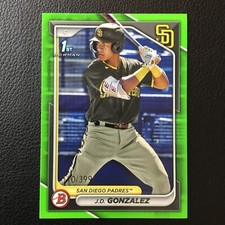 2024 Bowman - Prospects Green Border #BP-111 J.D. Gonzalez #110/99 (RC) Padres
