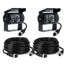 4Pin 2x Rear View Backup Reversing Camera For Bus Truck Van CCD + 2x 10M Cable