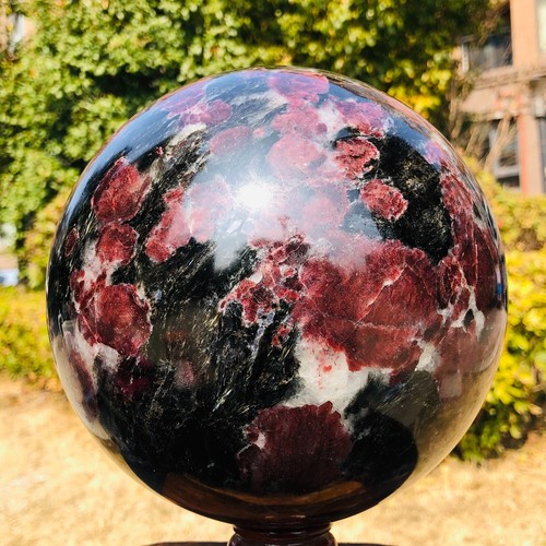 18.63LB Large Natural Garnet Sphere Crystal Firework Stone Ball Reiki Healing - Picture 16 of 17