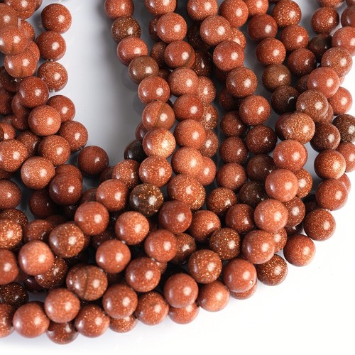 Natural Golden Sandstone Gemstone Round Smooth Beads String For Jewelry 15.5" - Picture 6 of 6