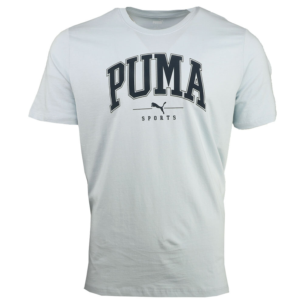 Футболка с коротким рукавом и круглым вырезом от Puma Squad с графическим рисунком, мужские синие повседневные топы 6843862