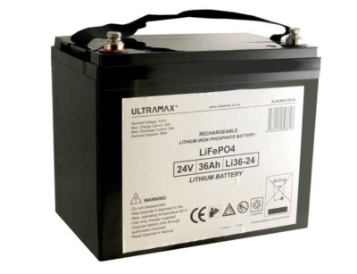 Ultramax 24v 36Ah Lithium Iron Phosphate Ultra Light, High Performance Battery