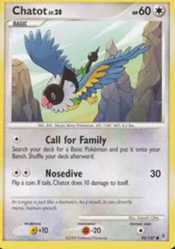 Pokemon - Chatot - 95/147 - Common - Supreme Victors - NM