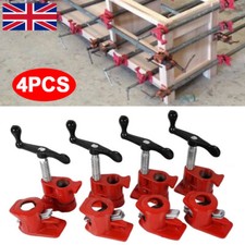 4 Set 3/4'' Professional Wood Gluing Pipe Clamp Woodworking Cast Iron Heavy Duty