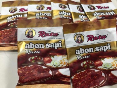 3x Abon Sapi Ratu Shredded Beef Jerky Floss Sprinkle Indonesia Food 90gr