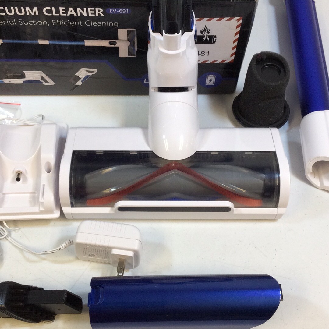 Whall EV691 White Blue Cordless Powerful Suction Cyclone Vacuum