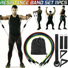 11 PCS Resistance Band Loop Set Exercise Workout Crossfit Fitness Yoga Pilates