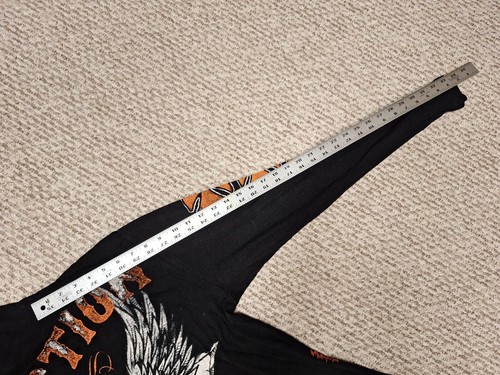 Vintage Y2k Affliction Graphic Hooded Henley Shirt Hoodie Herren XL Skull Cross Wings - Bild 6 von 6
