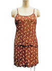 Old School Hippie Outfit Boho Brown Floral Paisley Set Mini Skirt Camisole Top M — photo 2