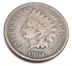 1881 P Indian Head Cent Penny  *F - FINE*   **FREE SHIPPING**