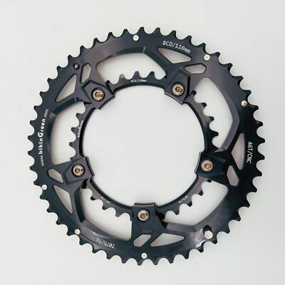 bikinGreen CNC 46/30T BCD 110 For Non Hidden 5 Bolts 9-12 Speed Chainring Set