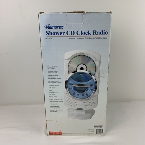 Memorex Shower CD Clock Radio Digital AM/FM Water Resistant MC1008 - Picture 3 of 10