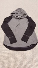 Athleta Limitless Mesh Hoodie Black Gray W/ Thumb Holes Women's Size Small EUC