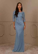 Mermaid Mother of the Bride Dresses Elegant O-Neck Chiffon Wedding Guest Gowns