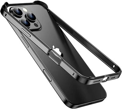 For iPhone 16 Pro Max Bumper Case Metal Aluminum Alloy TPU Bumper Frame Slim