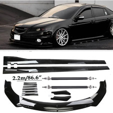 Front Bumper Spoiler Body Kit Side Skirtstrut Glossy Black For Acura Tl O
