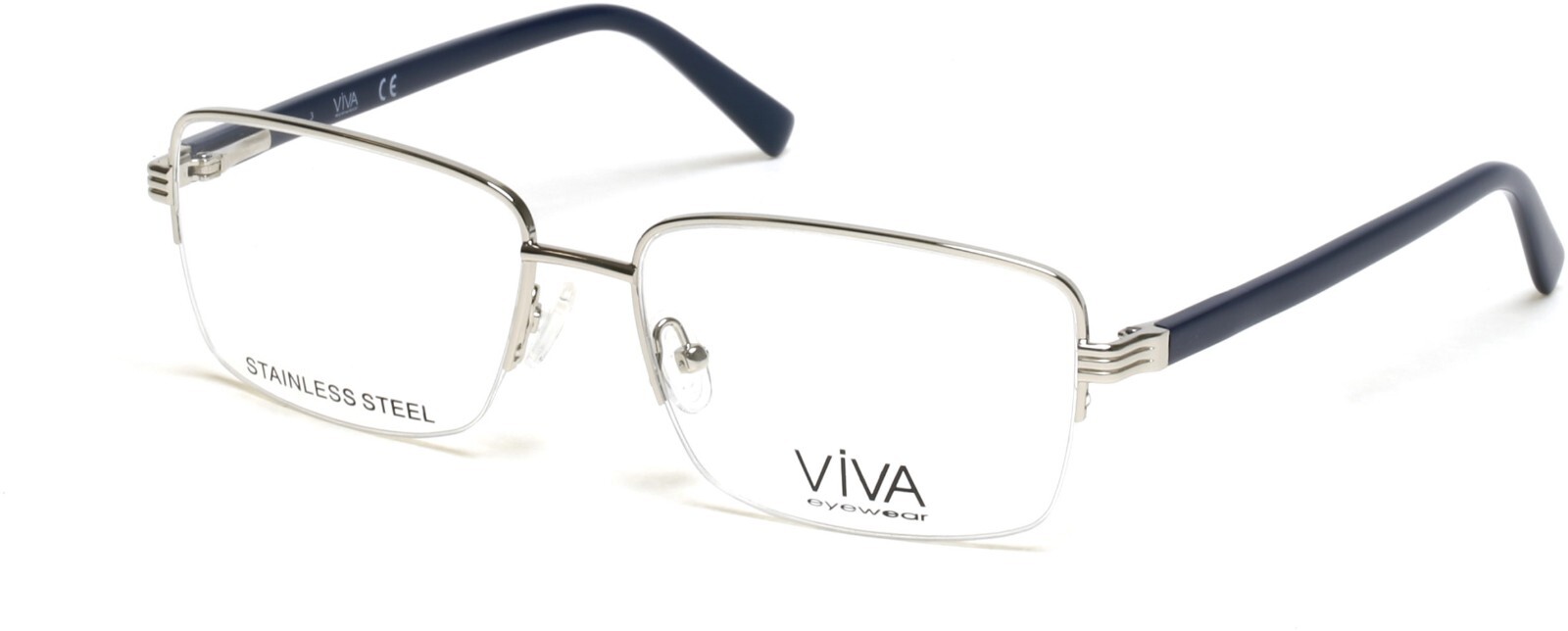 VIVA VV4049 010 Silver Square Optical Eyeglasses Half-Rim Frame 55-16-140 15890₽