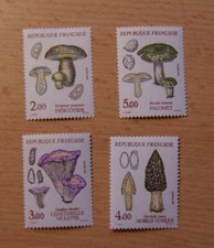 4 Timbres1987 serie flore et faune n°2488 2489 2490 2491  neuf** champignon