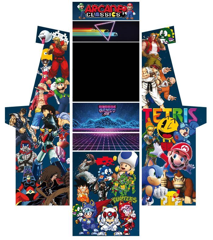 Stickers Pour Borne D'arcade – Modèle 1 – Rétro 80's (Mame, Euro Ou Perso) – Neuf