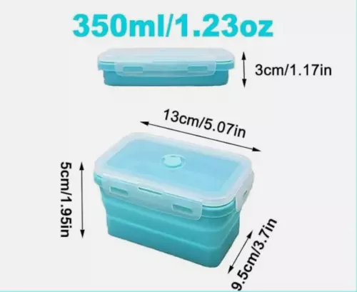 4er Set Faltbare Frischhalteboxen Silikon-Faltschalen mit luftdichten Deckel - Bild 27 von 27