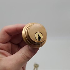 Falcon Mortise Cylinder 1-1/8" Length Satin Bronze # 985 E Keyway 5 Pin 9898 Cam