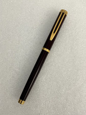 Large Vintage Waterman Gentleman Rollerball Pen - Burgundy Lacquer, Gold Trim