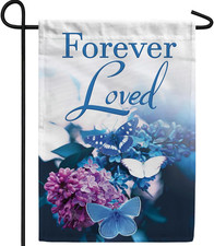 America Forever Garden Flag - Feeling Blue Missing You, Cemetery Memorial Religi