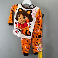 Nickelodeon Dora the Explorer Pajamas Halloween Set 12 Months Orange 2 pc NWT
