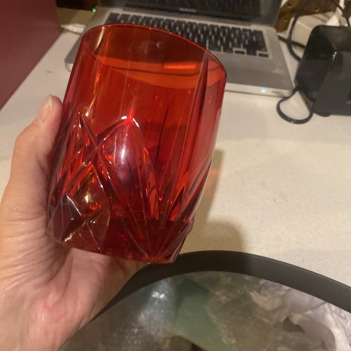 Vidrio Lowball rojo rubí Marqués Waterford cristal Brookside doble antiguo - Imagen 5 de 8
