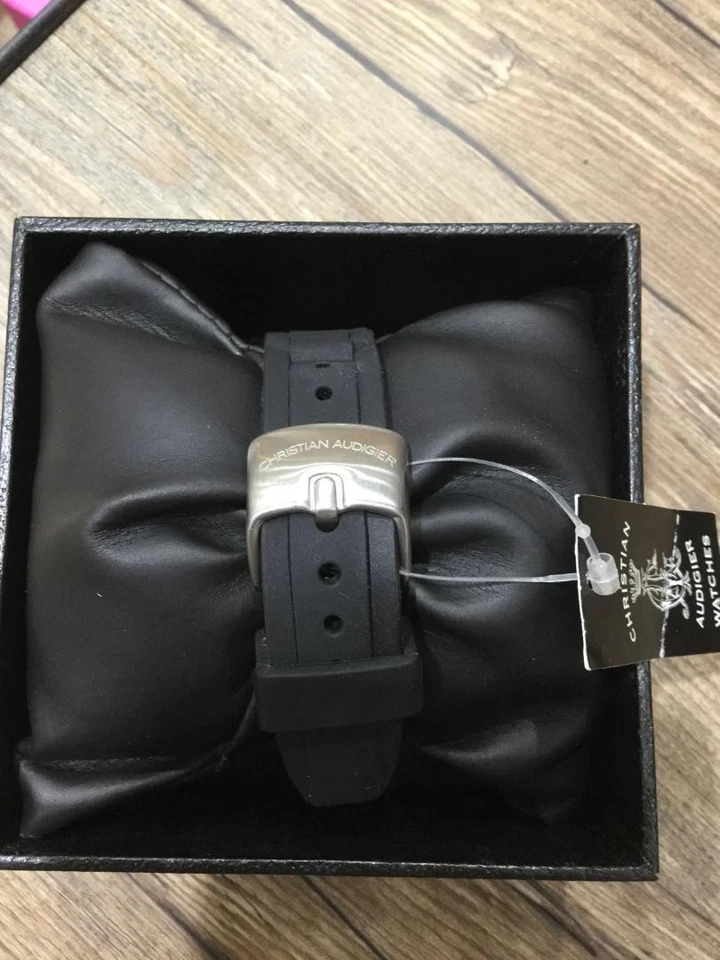 Christian Audigier Harley Design Reloj Hombre Banda Negra Esfera Gris Cuarzo Nuevo Foto 2 de 3