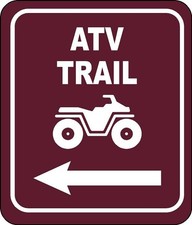 ATV trail left arrow Aluminum Composite Sign
