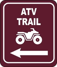 ATV trail left  arrow Aluminum Composite Sign