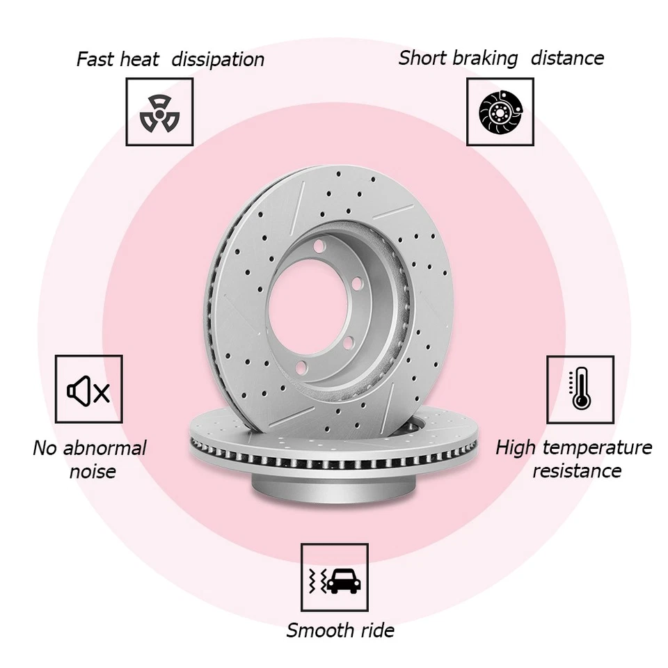 320mm Front Brake Disc Rotors for Ford Escape Transit Connect Volvo S40 C70 V50 - Image 3 of 4